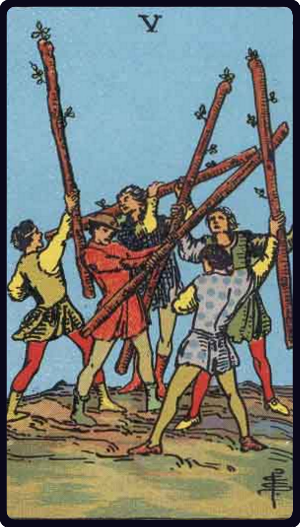 权杖五 · Five of Wands